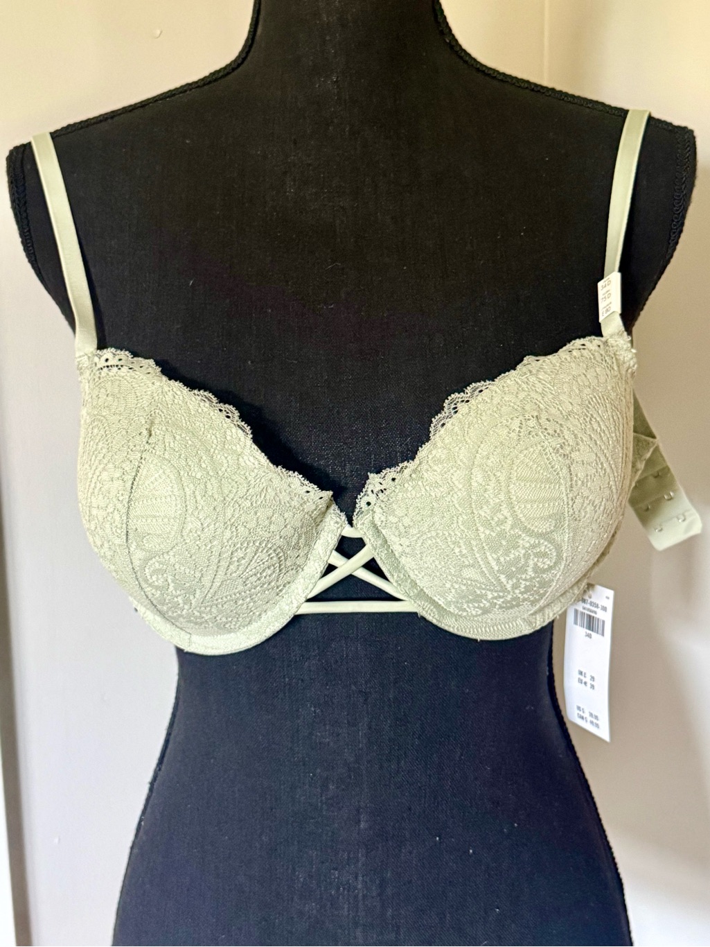 *Nwt* Gilly Hicks - Lace Push-Up Bra In Sage Green